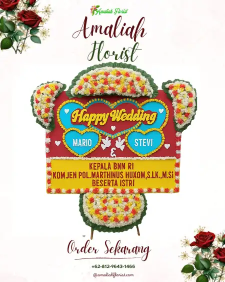 Papan Bunga Pernikahan Mencon